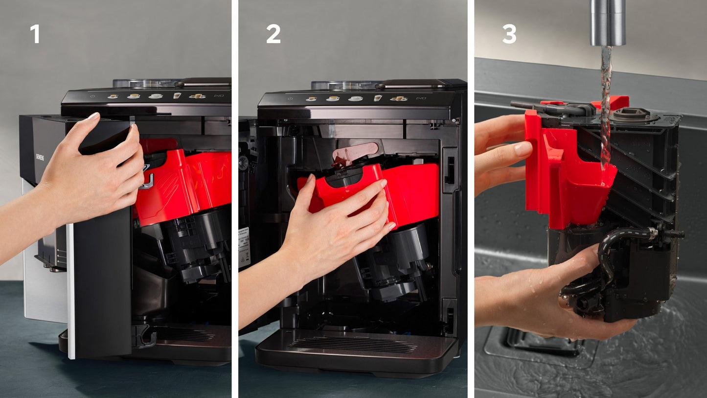 Kaffeevollautomat EQ500 integral TQ513D01, viele Kaffeespezialitäten, OneTouch-Funktion integrierter Milchbehälter, automat. Dampfreinigung, daylight silber