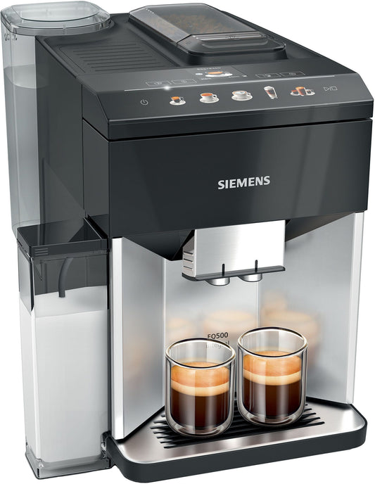 Kaffeevollautomat EQ500 integral TQ513D01, viele Kaffeespezialitäten, OneTouch-Funktion integrierter Milchbehälter, automat. Dampfreinigung, daylight silber